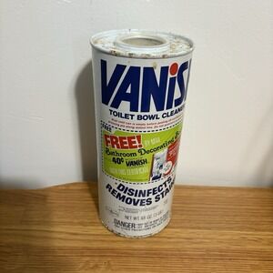 Vintage VANISH Toilet Bowl Cleaner 48oz Metal Can FULL NOS Retro Advertising 70s